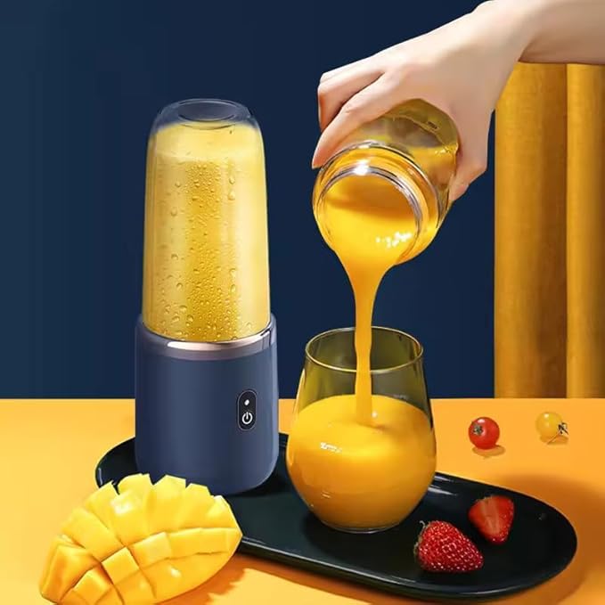 Portable Blender – USB Rechargeable Mini Juicer, 6-Blade Personal Smoothie Maker