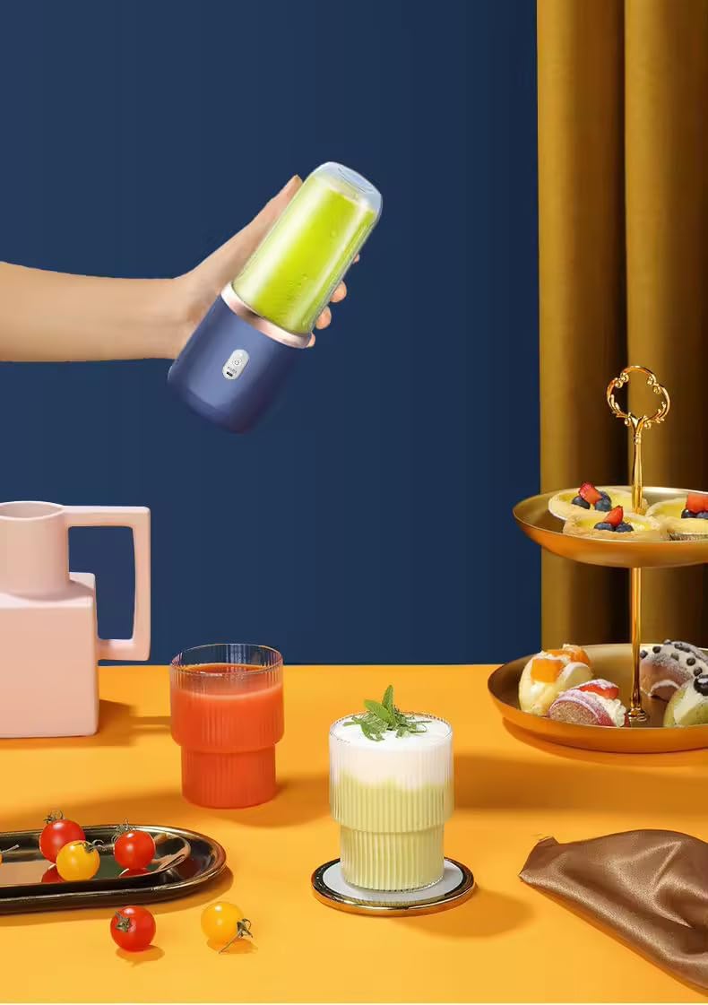 Portable Blender – USB Rechargeable Mini Juicer, 6-Blade Personal Smoothie Maker