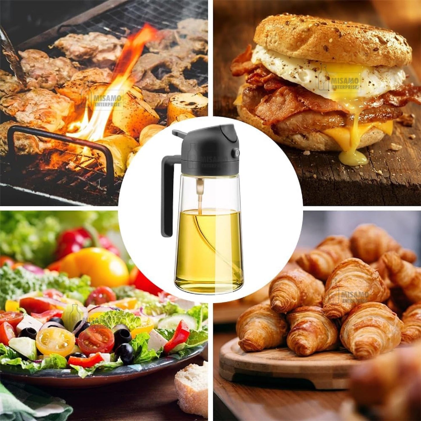 CORENS 2-in-1 Oil Dispenser & Sprayer for Kitchen – Black
