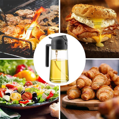 CORENS 2-in-1 Oil Dispenser & Sprayer for Kitchen – Black